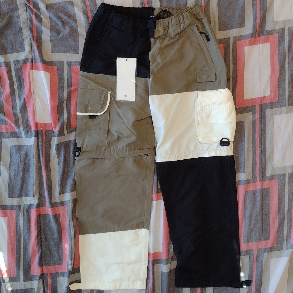 Stamp'd cargo convertible pants white black (gray or olive?) size XS
